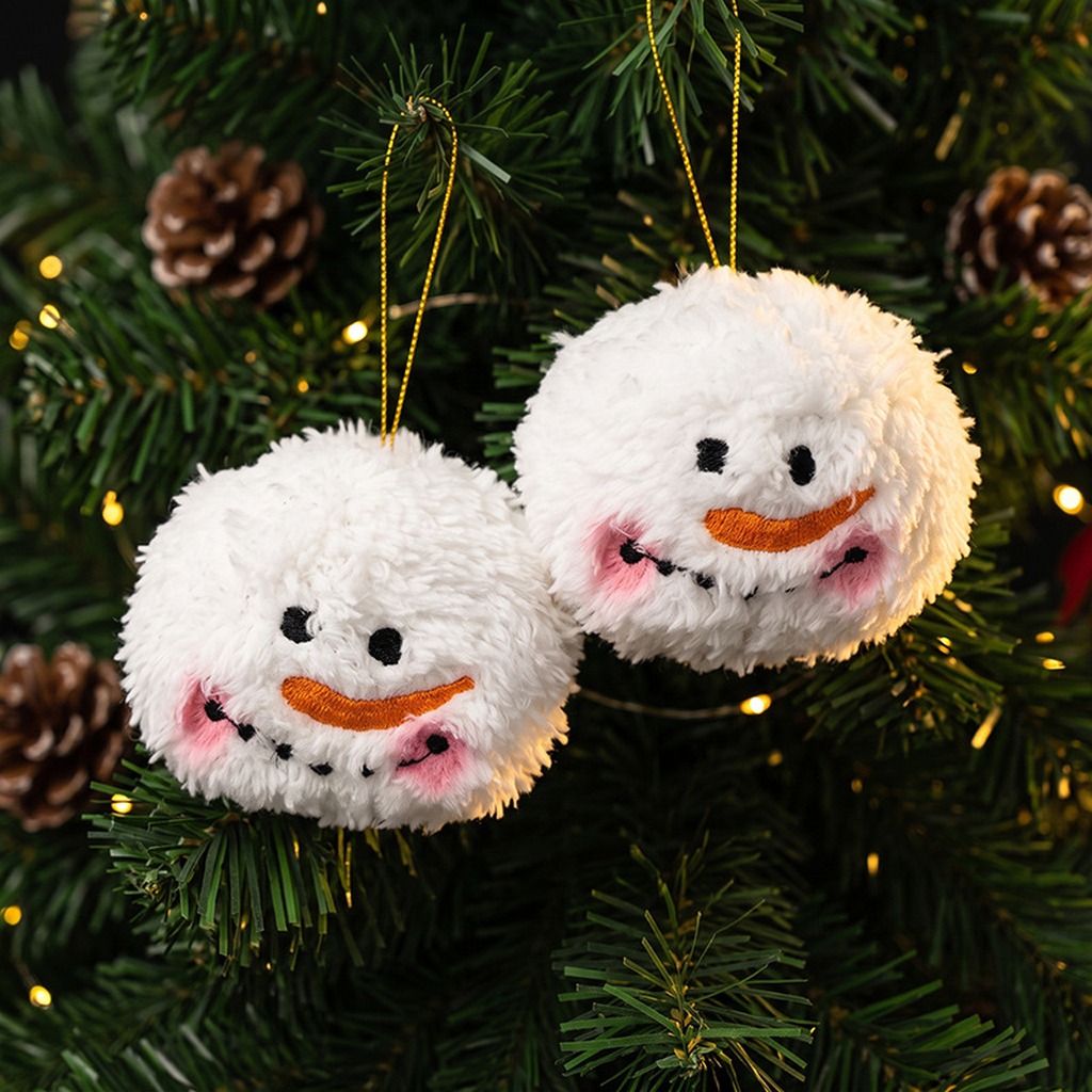 Home Improvement Shop - スノーボールクリスマスオーナメントかわいいぬいぐるみクリスマスハンギングオーナメントクリスマスツリーオーナメントミニマリスト寝室用ホリデーデコレーション