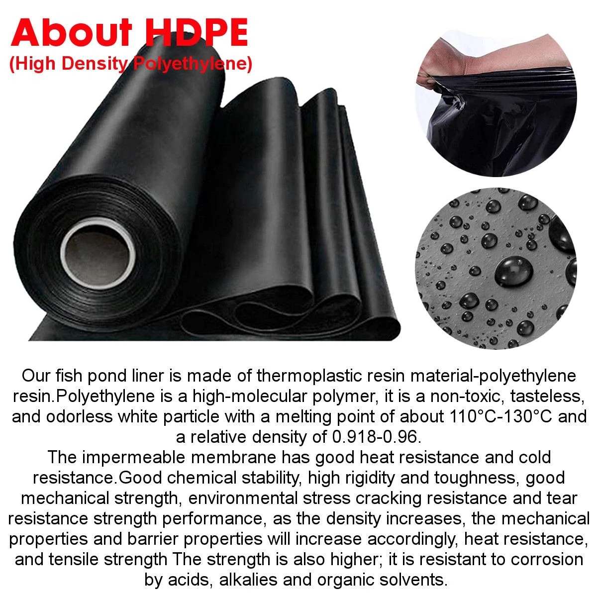 厚手のHDPE防水膜、頑丈な強化池用ライナー（魚池、庭園、養 - Home Improvement Mall のレビューと価格