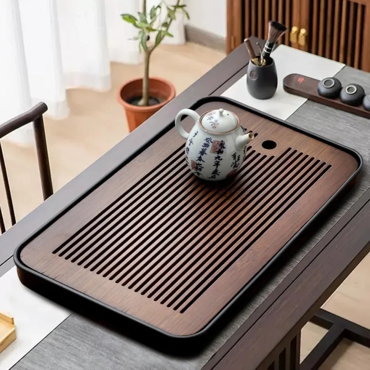 ポータブルで取り外し可能な竹製茶卓、乾湿両用、排水機能付きカ - Home Improvement Mall のレビューと価格